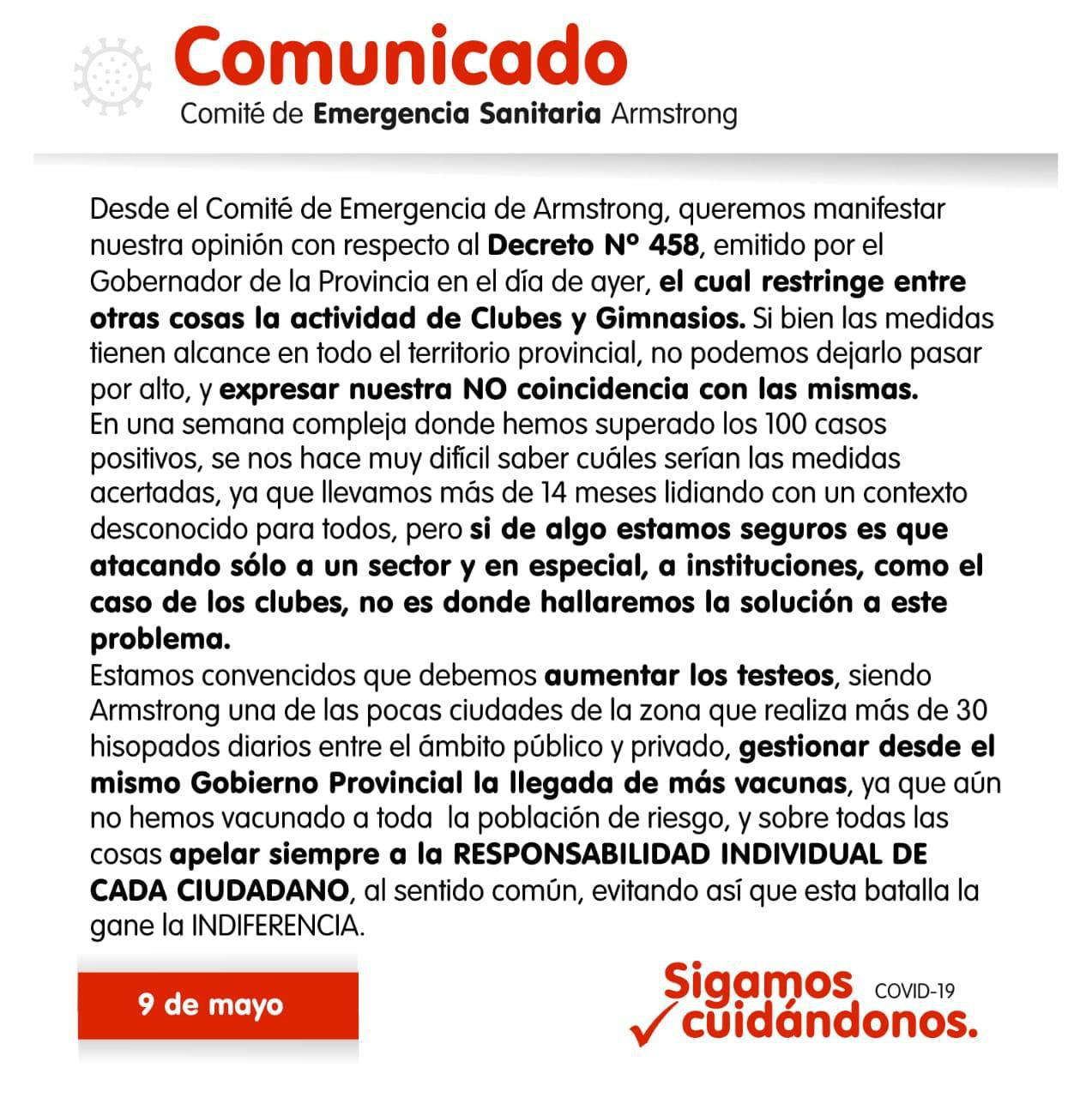 armstrong comunicado