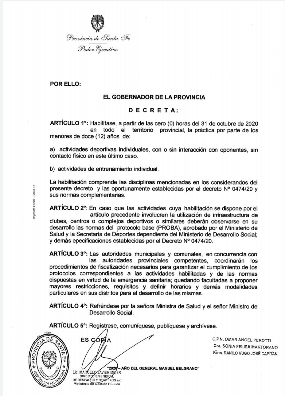 niños de´portes decreto 1