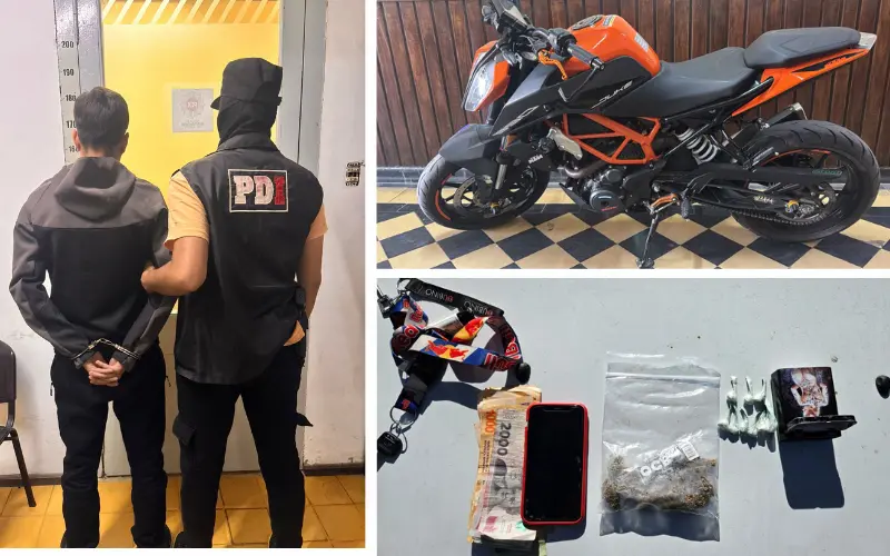 atrapado droga moto