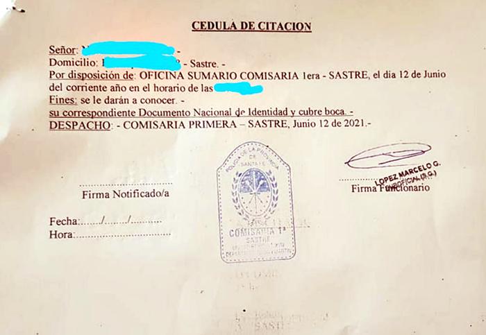 cedula citación