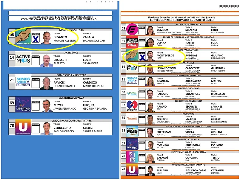 boletas electorales con X